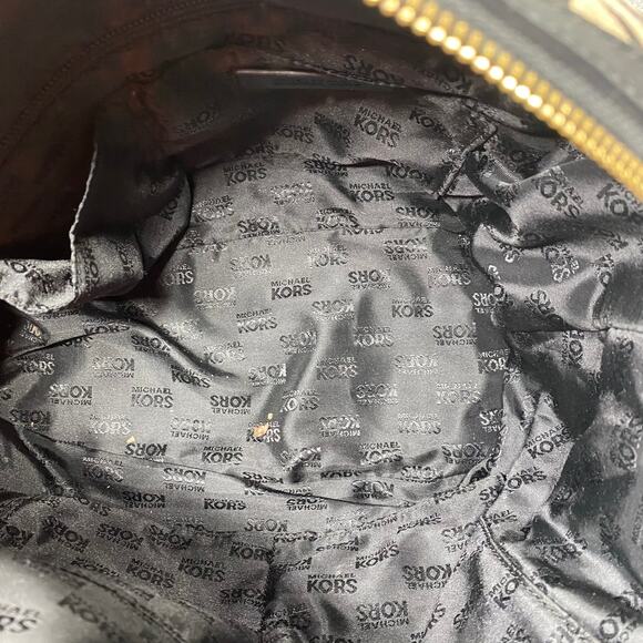 Michael Kors Signature Jacquard Bedford Satchel no Crossbody strap black tan - Picture 5 of 9